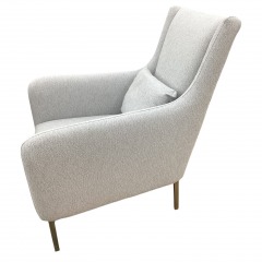 Light Grey Accent Chair W\/1 Pillow