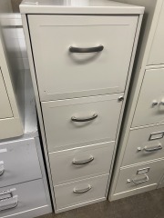 Small Beige Four Drawer Filing Cabinet
