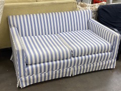 Blue & White Stripey Boi Loveseat