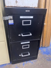 Black Two Drawer Filing Cabinet (AS IS)