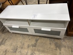 White Glass Door Entertainment Center