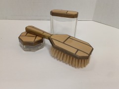 Art Deco Brass Vanity Set