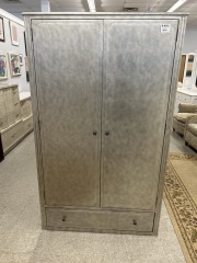 Silver Modern Armoire