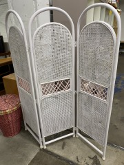 White & Pink Painted Room Divider