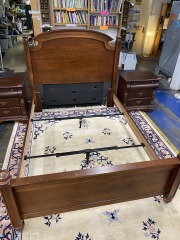 Full\/Queen Dark Wood Finish Bed Frame