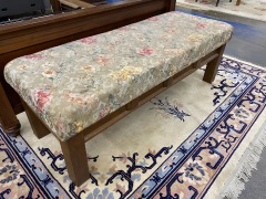 Solid Wood Floral Upholstered Bench