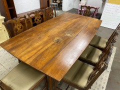 Double Drop Leaf Solid Wood Dining Table