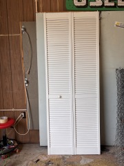 White Louvered Bifold Door  29 1\/2\