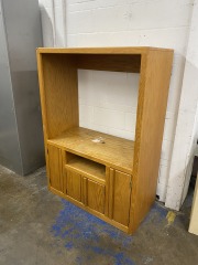 80s Retro Oak Entertainment Center