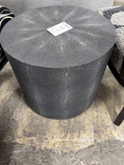 Round BLK Dot Footstool