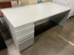Grey Millennial Large Lockable Filing Desk