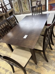 Espresso Wood Dining Table W\/6 Chairs