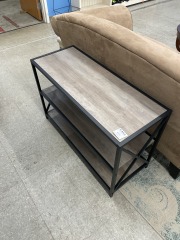Gray\/Black Metal Media Stand