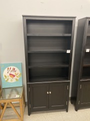 Black 2 Door Bookcase