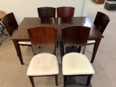 Online: D-Dining Table w\/Leaf and 6 Chairs