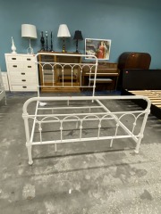 Dainty White Metal Queen Bed Frame