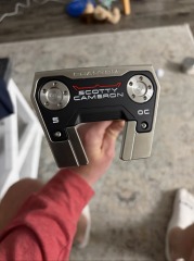 Miscellaneous: Silver\/Black Golf Putter - Good