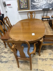 Blonde Dining Rm Table w\/ 6 Chairs