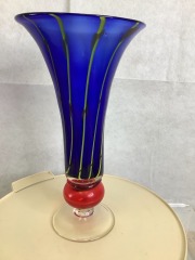 Art Glass Swirl Tulip Vase Hand Blown