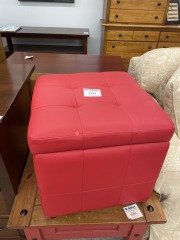 Red Storage Cube Ottoman