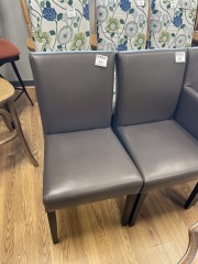 Grey Armless Leather Chair