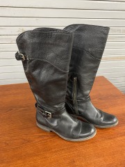 Frye Black Equestrian Leather Boots Women's 7.5
