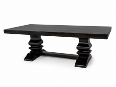 Black Double-Pedestal Trestle Coffee Table