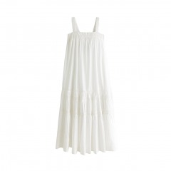 4067 P2 | ABERCROMBIE & FITCH Cotton Tiered Flowy Maxi Dress