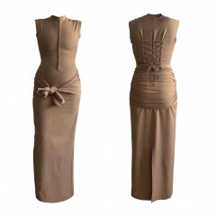 4017 P2 | RU BY RUPAL Pintstripe Drape Dress