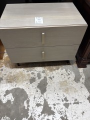 Grey Modern 2-Drawer End Table