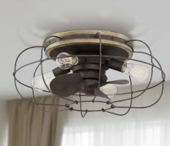 Charred Iron Indoor\/Outdoor 4 Light Ceiling Fan