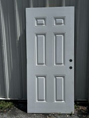 White and Red 6 Panel Exterior Door 36\