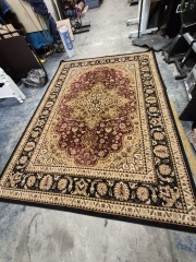 ELEGANCE Red and Black 100%ppoly8x14ft Rug