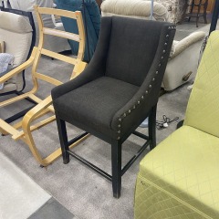 Studded Charcoal Barstool