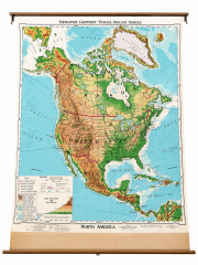 Vintage North America Pull-Down School Map