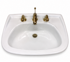 Bathroom Sink with Brass Faucet