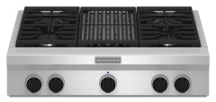KitchenAid Gas Rangetop, 4 Burners with Grill