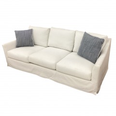 Local Manufacturer White 3 Cushion Slipcover Sofa