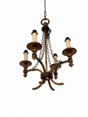 Vintage Bronze Chandelier w\/ Decorative Chains