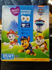 parent's choice paw patrol training pants 3T \/ 4T 86 count MSRP $20