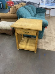 Mission Style Light Wood Side Table