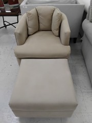 Tan Chair & Ottoman