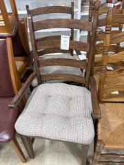 Dark wood dining chair w\/ cushion