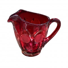Vintage Fostoria Ruby Red Coin Glass Pitcher