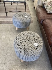 Grey Crochet Ottoman