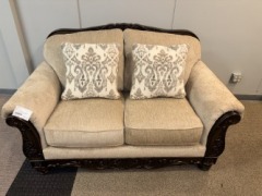 Online: NEW Loveseat w\/ Decorative Wood