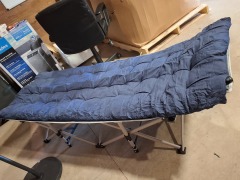 Other Sporting Goods Gray folding cot with blue cushion Msrp$49.99