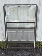 Single Pane Black Aluminum Window 35 3\/8\