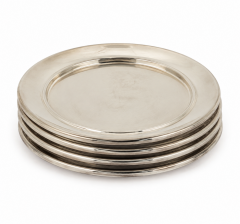 Set of 5 - Silver-Tone Plates