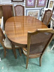 Drexel Heritage Oval Dining Rm Table w\/ 4 Cane-Back Chairs